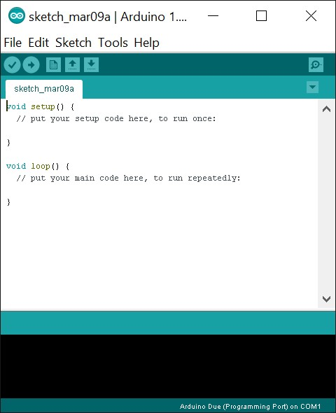 20 Kuva 12. Arduino IDE aloitusikkuna Arduino tarjoaa oman ilmaisen ohjelmistonkehitysympäristön nimeltään Arduino IDE (engl. Integrated Development Envinroment), kuva 12.