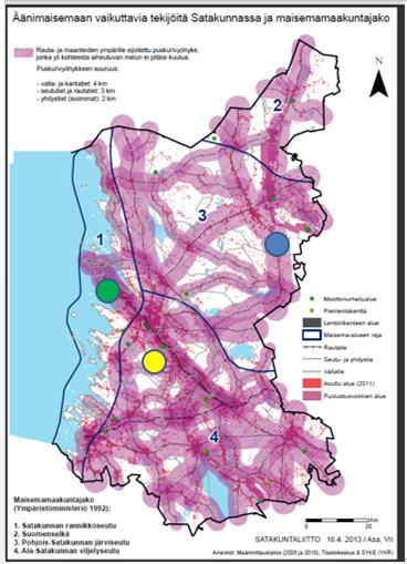 Kartat äänimaisema-analyysin Karttatarkastelut kahdessa vaiheessa; yleisestä yksityiseen Vaihe 1: Äänimaiseman