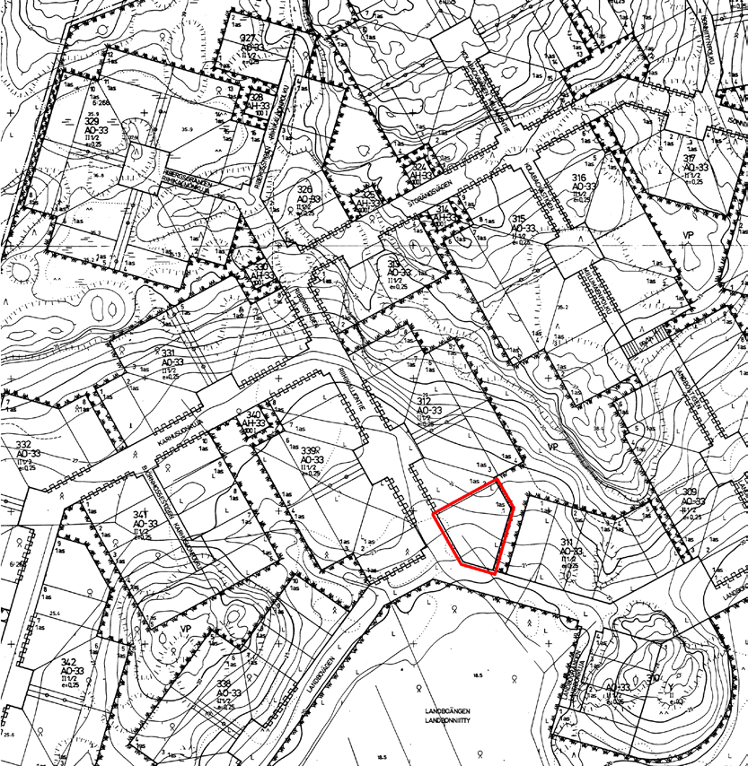 5 Kaava-alue on asemakaavassa erillispientalojen korttelialuetta (AO-33) ja muodostaa korttelin 312 ohjeellisen rakennuspaikan numero 1. Rakennuspaikan pinta-ala on noin 2 097 m 2.