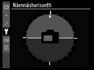 GPS Muuta GPS-yksikköön yhdistettäessä käytettäviä asetuksia (s. 225). Näennäishorisontti Näyttää näennäishorisontin kameran suuntaanturin antamien tietojen avulla.