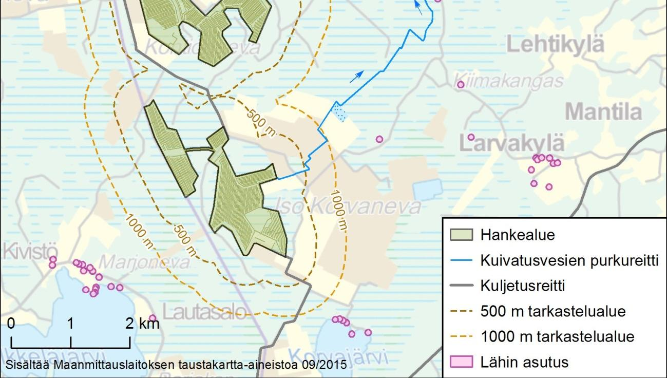 23 6 YMPÄRISTÖN NYKYTILA 6.1 Maankäyttö, asutus ja rakennettu ympäristö Korvaneva sijaitsee Etelä-Pohjanmaalla Jalasjärven kunnassa noin 6,5 km Jalasjärven kirkonkylältä lounaaseen.