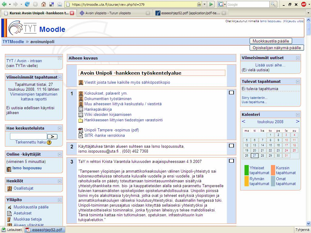 Konkretiaa 2/2 Opetusyhteistyötä bioteknologia ensimmäinen avaus tukiprosessien yhteensovittaminen