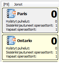 Näytön osien esimerkkejä Seuraavissa kuvissa esitellään Arc Premium Console Operatorin näytön osia. Näyttöjen sisältöön voidaan vaikuttaa asennuksen ja määrityksen aikana.