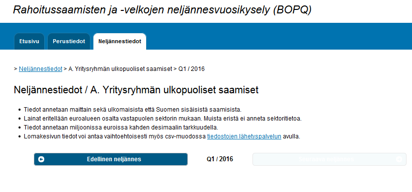 3 (28) CSV-täyttömahdollisuutta ei ole lomakesivuista E. Yritysryhmän sisäiset oman pääoman sijoitukset, G.