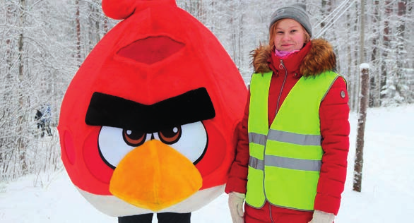 Päiväni Vihaisena lintuna Yli kaksi tuhatta vierailijaa osallistui Angry Birds go Snow -talviseikkailuun Lykynlammella tammikuun lopussa.