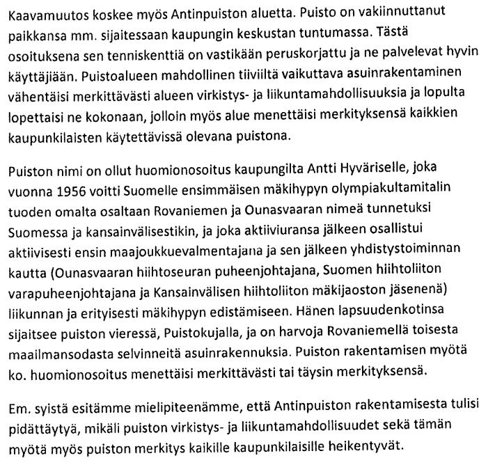 Strategisen kaavoituksen vastine (Mielipide Lapin Pitopalvelu Oy) Ravintolalle osoitetaan aluevaraus vaihtoehdoissa VE 0+, 1 ja 2.