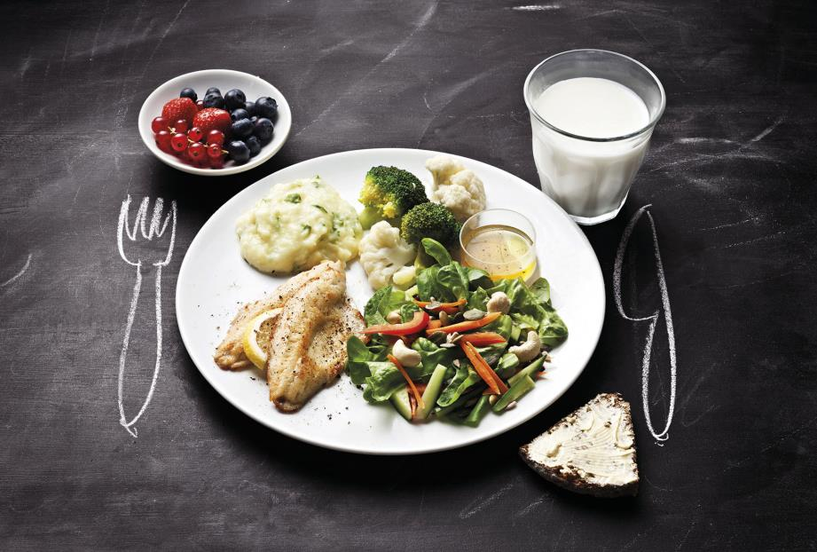 Leiville pehmeää vähintään 60 % kasvimargariinia (1 tl leipää kohden) ja salaattiin 1-2 rkl öljypohjaista salaatinkastiketta. Käytä lautasmallia pääaterioiden annostelussa.