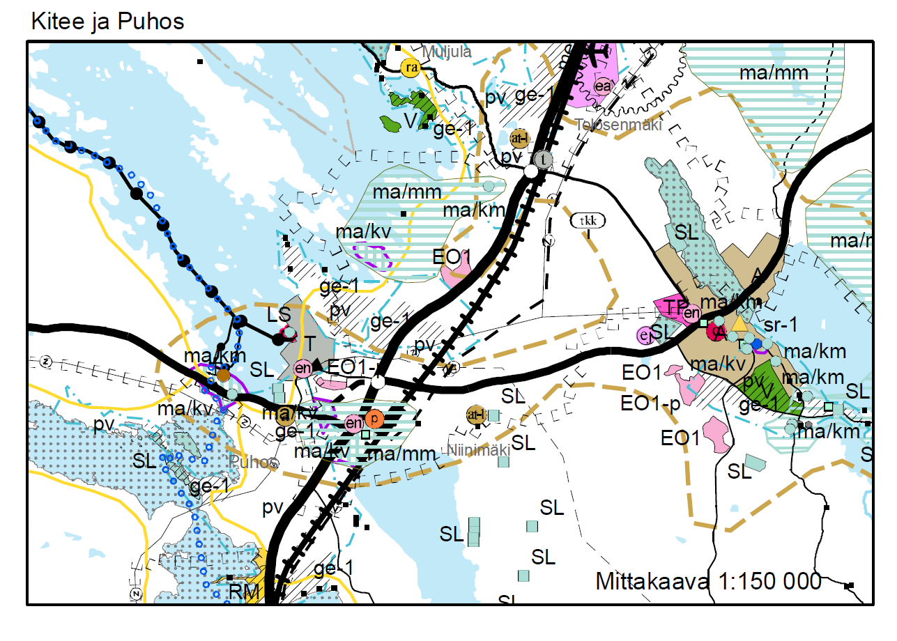 3.2 Suunnittelutilanne 3.2.1 Valtakunnalliset alueidenkäyttötavoitteet 11/19 Kaava-alueen läheisyyteen sijoittuu Kiteen kirkko ja pappila, joka on valtakunnallisesti merkittävä rakennettu kulttuuriympäristö.