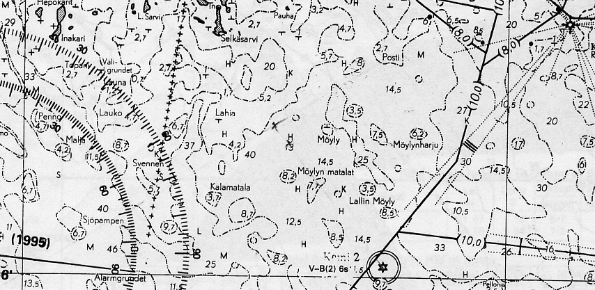 Merkintäpaikka RL10.12.2004 Teht. 3 Merkintäpaikasta 65 o 30 P ; 24 o 00 I ohjailet venettäsi KS=043 o nopeudella 8 solmua. Klo 00.15 suunnit Kemi 2:n merimajakan keulakulmassa 45 o oikealle.