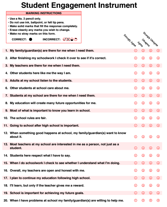 Liitteet A Student Engagement Instrument - SEI (lähde: Check & Connect