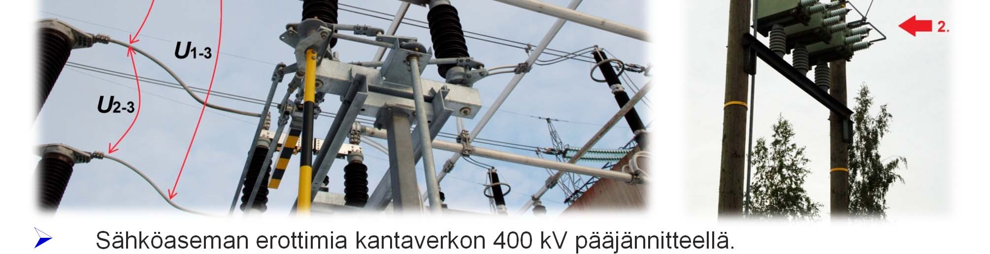 1.5 Täydellinen erottaminen Sähköaseman erottimia kantaverkon 400 kv pääjännitteellä.