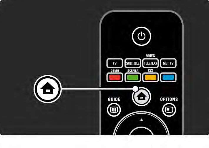 2.2.2 Aloitusvalikkoh Aloitusvalikko sisältää toiminnot, joita voit tehdä televisiollasi. Avaa aloitusvalikko painamalla h-painiketta.