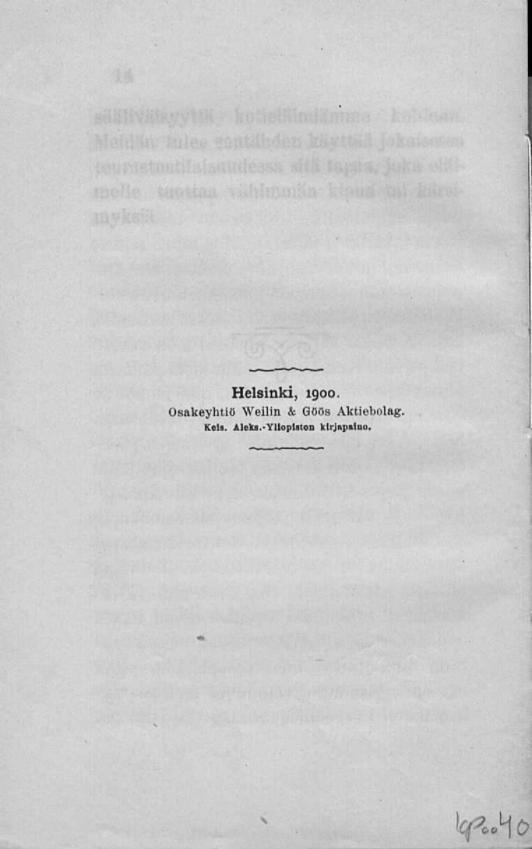 Helsinki, 1900 Osakeyhtiö Weilin & Göös