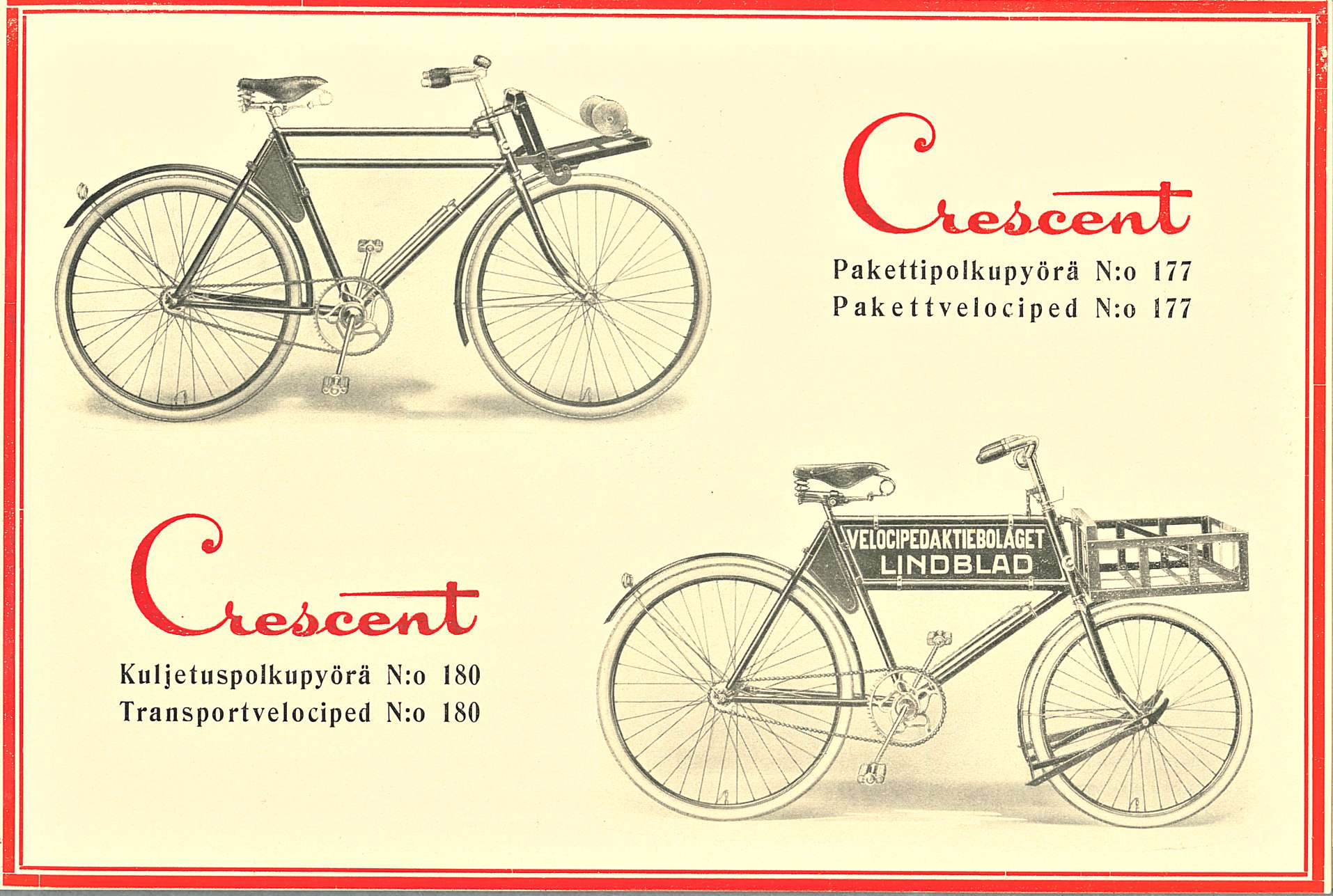 Kuljetuspolkupyörä N:o 180 Transportvelociped N:o