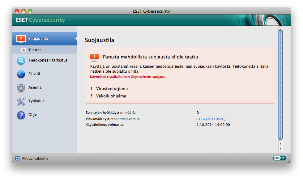 Apua saa ESETin asiakastuesta ESET-sivustosta.