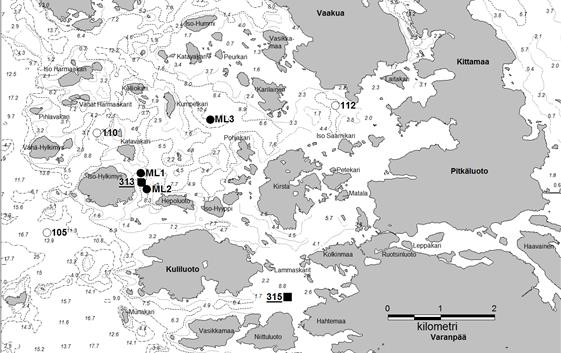 5 (23) Kuva 1 Varanpään edustan merialueen tarkkailututkimuksen havaintopaikat Kalankasvatuksen päästöt ovat nostaneet jonkin verran ravinne- ja klorofyllipitoisuuksia laitoksen lähialueella.