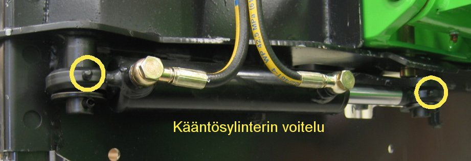 10 Huom: Lisää rasvaa vain muutaman rasvaprässin painalluksen verran kerrallaan. Liiallinen voiteluaine valuu tapeista nopeasti pois ja likaa tarpeettomasti kaivuria. 8.