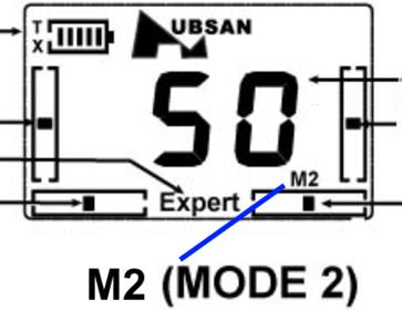 Hubsan 4-kopteri X4 H107CHD K Ä Y T T Ö O H J E sivu 9 OHJAIMEN NÄYTTÖ M1 (mode1) tai M2 (mode2) -tiloissa ohjaimen näyttö voi näyttää seuraavan laisia tietoja (kaikki alla kuvatuista tiedoista eivät
