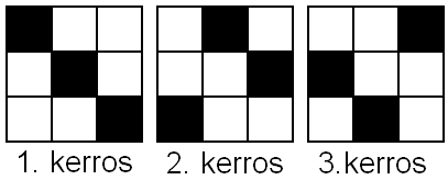 Kangaroo Student, ratkaisut (5 / 1) 13. A cube measuring is formed of four 1 1 1 white transparent and four 1 1 1 black non-transparent cubes (picture).