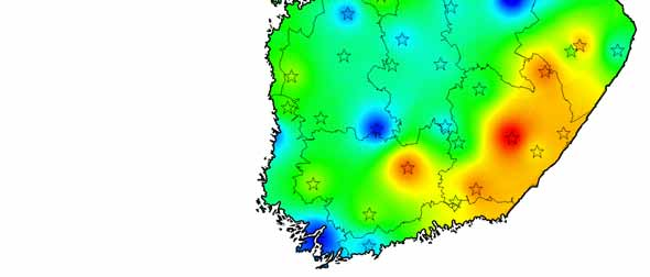 Kelirikon vaikeus ja painorajoitukset 19 RUNKOKELIRIKON VAIKEUDEN ENNUSTAMINEN tuloksia. Näiden asemien yhtenäiset mittaussarjat alkavat vuodesta 1984 ja jatkuvat vuoteen 2004.