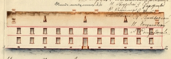 4.2.2 Julkisivut Kasarmirakennuksen julkisivut edustivat erittäin riisuttua venäläisen insinöörikomennuskunnan sotilasarkkitehtuuria. Julkisivujen artikulointi oli minimoitu.