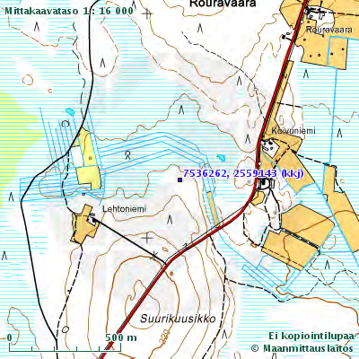 POHJAVESIPUTKIKORTTI PUTKEN TUNNUS S19 HUOMIO: Koordinaatisto on KKJ2 Putken sijainnin kuvaus: Suurikuusikon mäen pohjoispuoli, sähkölinjasta noin 50 m.