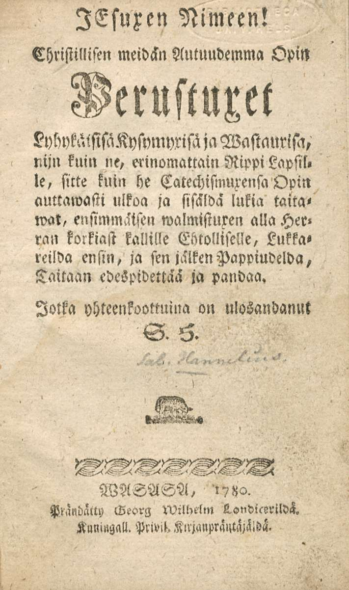 ITsuxen Nimeen! Christillisen meidckn Autuudemma Opin Verustuxet z?ybl?
