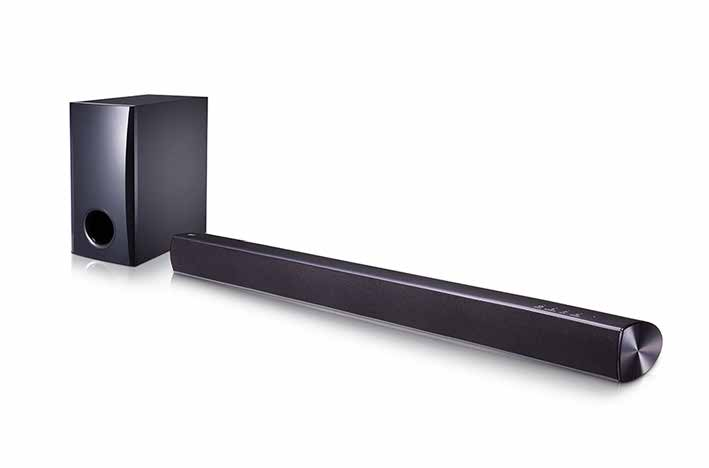 Parempi ääni televisioon! SH2 SOUND BAR + SUBWOOFER Kätevä Soundbar-kaiutinjärjestelmä, joka tarjoaa 100 W kokonaistehon.