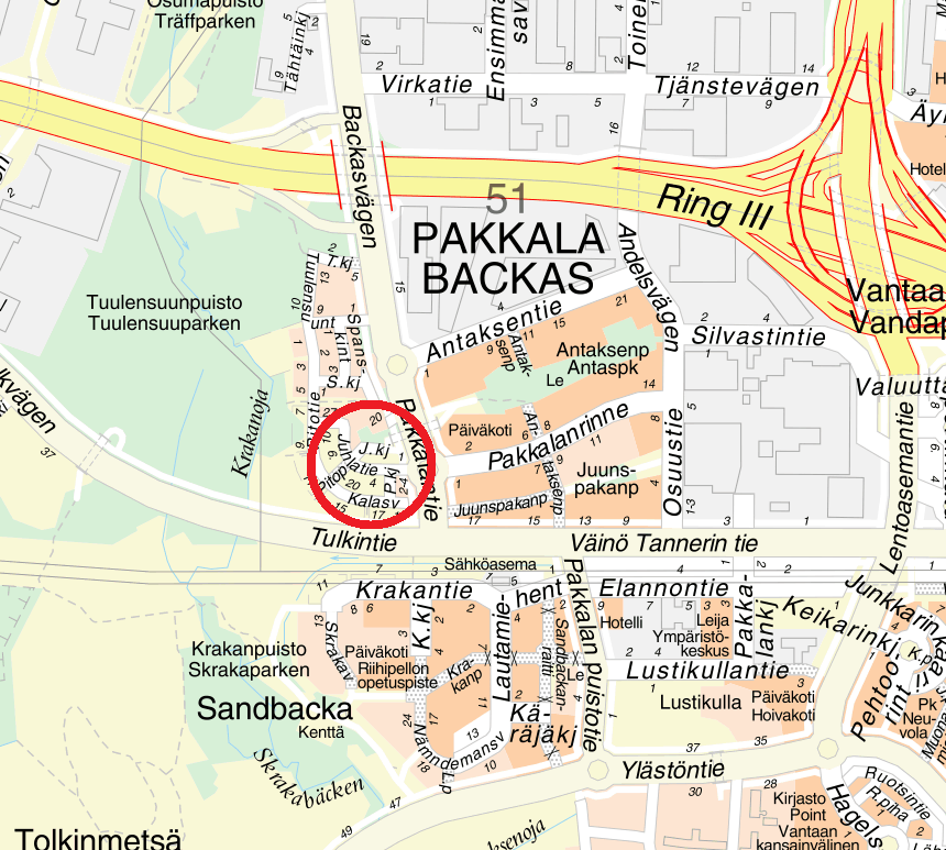 8.2 Pakkala Kortteli Tontti Tyyppi Lähiosoite Pinta-ala m2 Rak.oik. as.tilaa k-m2 Lisäksi tal.tilaa m2/as.