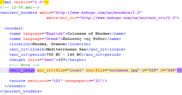 Nimiavaruus esimerkki 3 Perusnimiavaruus (default namespace) Nimiavaruuden prefix-lyhenne