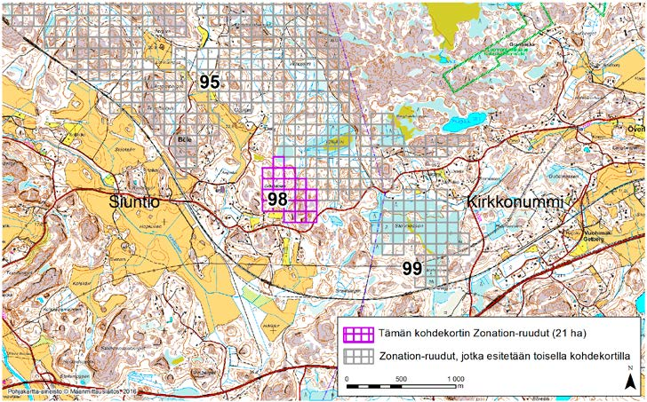Siuntio, Zonation-aluetunnus 98 SIUNTIO (98) Alue sijaitsee Siuntion kaakkoisosassa lähellä kirkkonummen rajaa Bölen kylässä. Alueen maasto on kallioista.