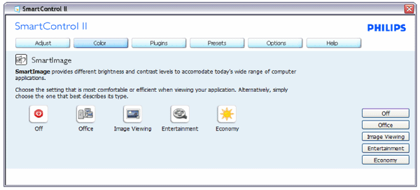 SmartControl 1. Edellinen (Previous)-näppäin ei ole käytössä ennen toisen värin sivua. 2. Siirry seuraavaan kohteeseen Seuraava (Next) -näppäimellä (6-kohdetta). 3.