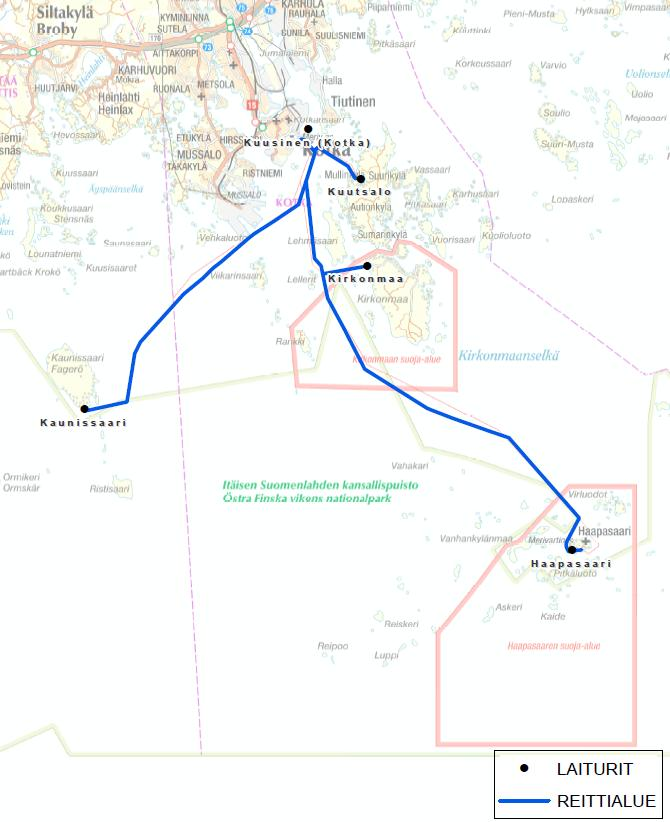 Liite 3 Kotka-Pyhtään reittialue Kalusto: öljyntorjuntayhteysalus 1A,