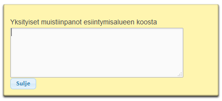 Arviointikenttiä on viittä eri tyyppiä: Valintalista: Valintalistoista valitaan yksi mahdollisista arvoista. Valintalistaan voi kirjoittaa osan valinnan tekstiä ja näin löytää halutun arvon.