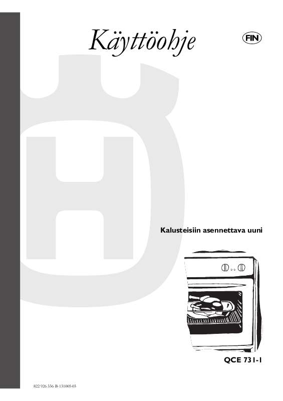 Voit lukea suosituksia käyttäjän oppaista, teknisistä ohjeista tai asennusohjeista tuotteelle HUSQVARNA QCE731-1-K.