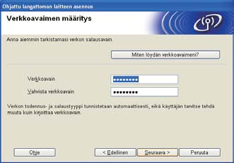 h i Lngton verkko Jos tämä näyttö vutuu, lue Tärkeä huomutus. Vlitse vlintruutu vrmistettusi SSID- j verkkovintiedot j npsut sitten Seurv.