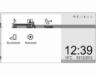 Johdanto 13 Katso yksityiskohtainen kuvaus 3 31 ja 3 42. Asetukset Avaa erilaisten järjestelmään liittyvien asetusten valikko koskettamalla Asetukset -näyttönäppäintä.