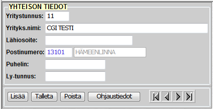 1 YHTEISÖN TIEDOT Täydennä uuden yhteisön tiedot. Toiminto löytyy Ohjaustiedot/Ylläpito-valikosta -> Ohjelmat: Yhteisön tiedot.