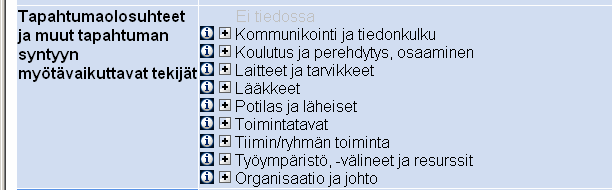 3(8) Valitse seuraus potilaalle. Kun napautat info-merkkiä haittaluokan edessä, saat näkyville esimerkkejä eri luokkien seuraustyypeistä.