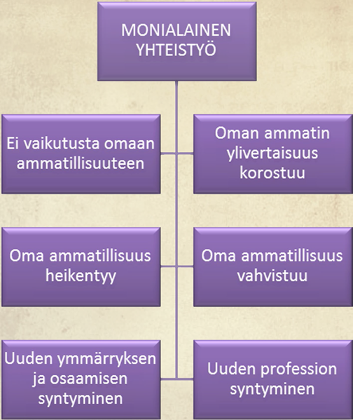 Toisaalta onnistuneen toiminnan edellytyksenä on yhteisten tavoitteiden ja intressien näkeminen, mutta samalla eri alojen edustajien kesken voidaan joutua käymään keskustelua erilaisista