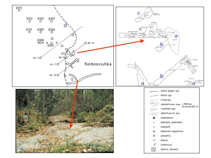 Geologian tutkimuskeskus 8 Fig. 8. Kolmosviuhka (Fan 3) trenches & drilling grid.