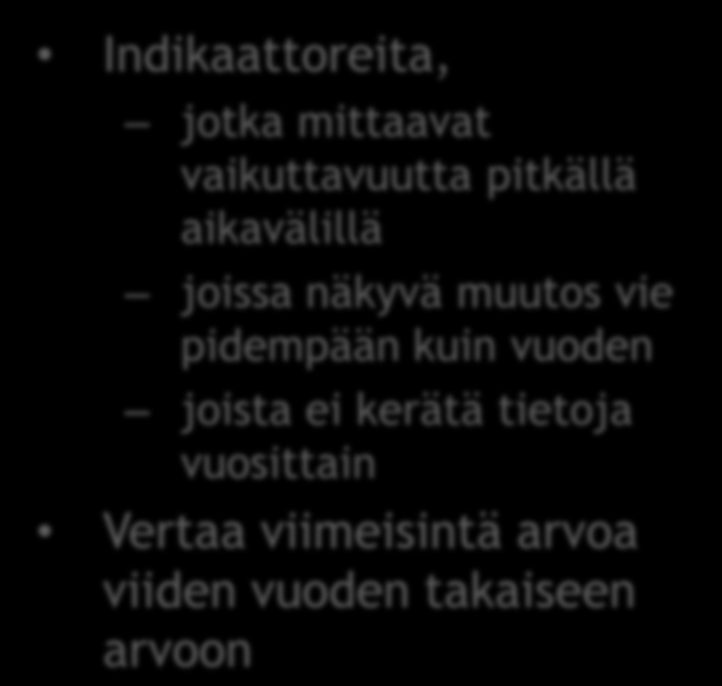 Erot indikaattoriosiossa Laaja hyvinvointikertomus