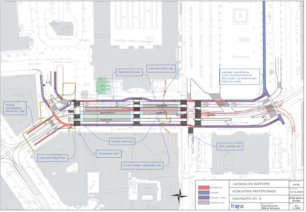 Rautatieaseman ympäristö Kaivokatu Laaditaan liikennesuunnitelma, jossa katu muutetaan yksikaistaiseksi kumpaankin