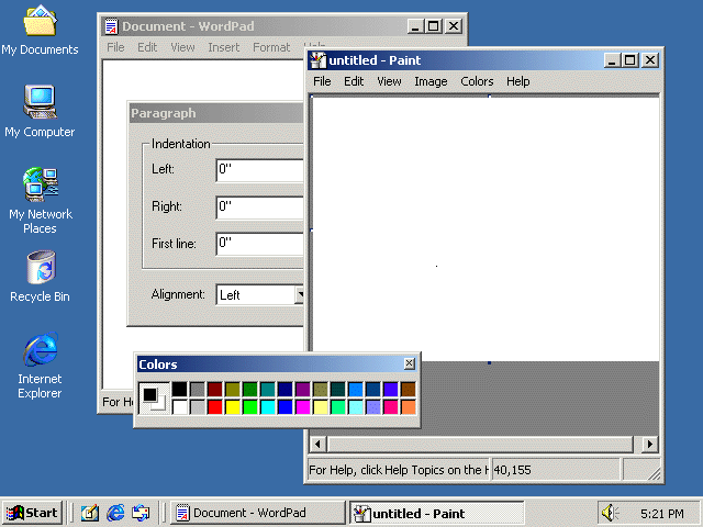 Ikkunoita: Windows 2000 Mistä erottaa pääikkunan ja ali-ikkunan?