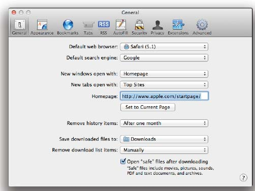 Mac OSX: Preferences window [OSXHI Guidelines p.