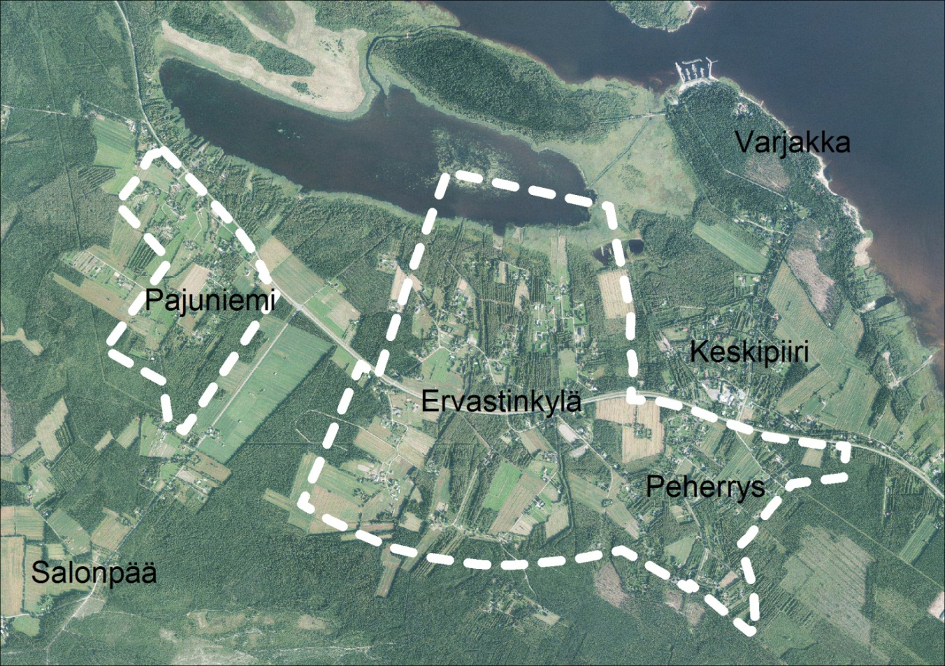 2. Suunnittelualue Suunnittelualueen muodostavat kylät sijaitsevat Hailuodontien varrella. Peherrys on 7, Ervastinkylä 9 ja Pajuniemi 10 km:n päässä Oulunsalon keskuksesta.