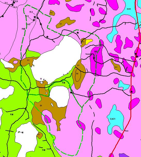 5.4 Maaperä Pikku-Ätämön lähivaluma-alueen maa-alasta 66 % on hiekkamoreenia, jossa on ohutpeitteisiä kalliomaa-alueita ja kalliopaljastumia.