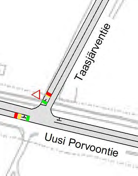 liittyessä Taasjärventiehen ja Graniittitiehen (kuva: Synchro). Kuva 14.