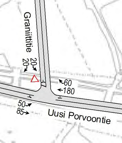 liittyessä Taasjärventiehen ja Graniittitiehen (kuva: Synchro).