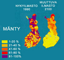 Lajeja kuolee sukupuuttoon Suomessakin Ilmastonmuutoksen takia kasvillisuusvyöhykkeet siirtyvät pohjoiseen ja osa suomalaisista luontotyypeistä voi kadota.